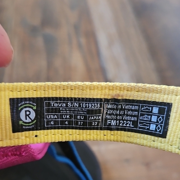 Teva Yellow, Pink,‎ and Blue Women's Sandals - Picture 6 of 7